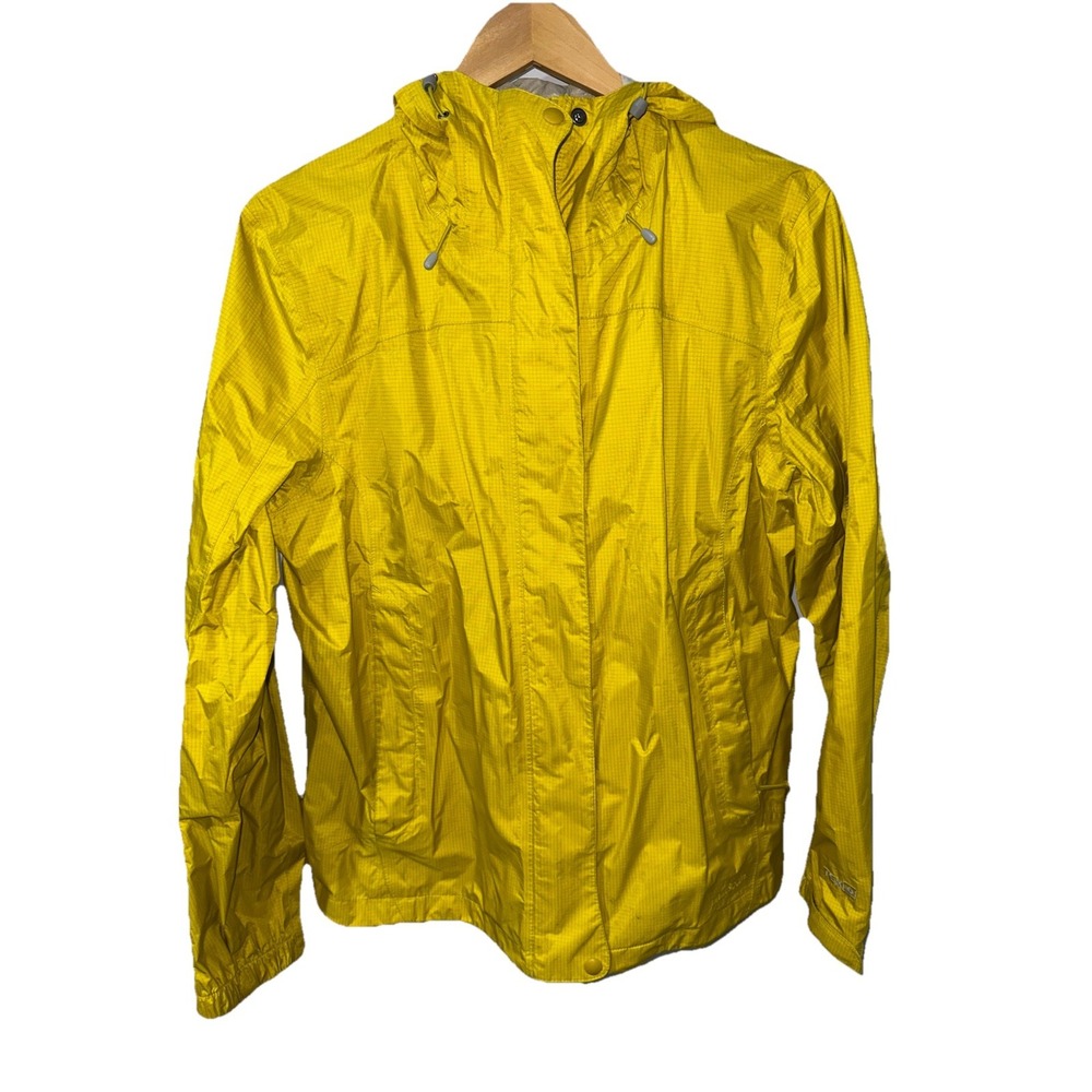 LL Bean Jacket Womens Large Yellow Trail Rain Coat Lightweight Nylon 268309‎ Tek